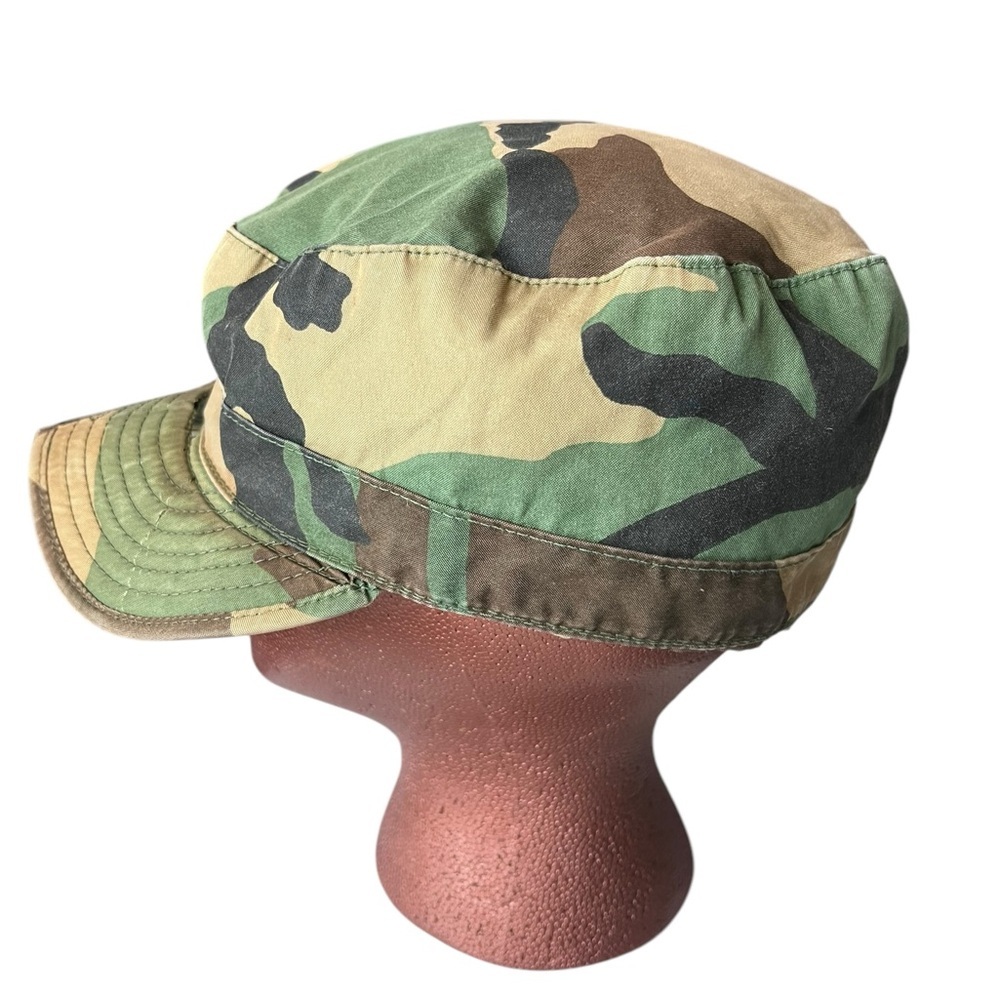Camouflage Military Style Cap, vintage size 7.5, circa 1950
